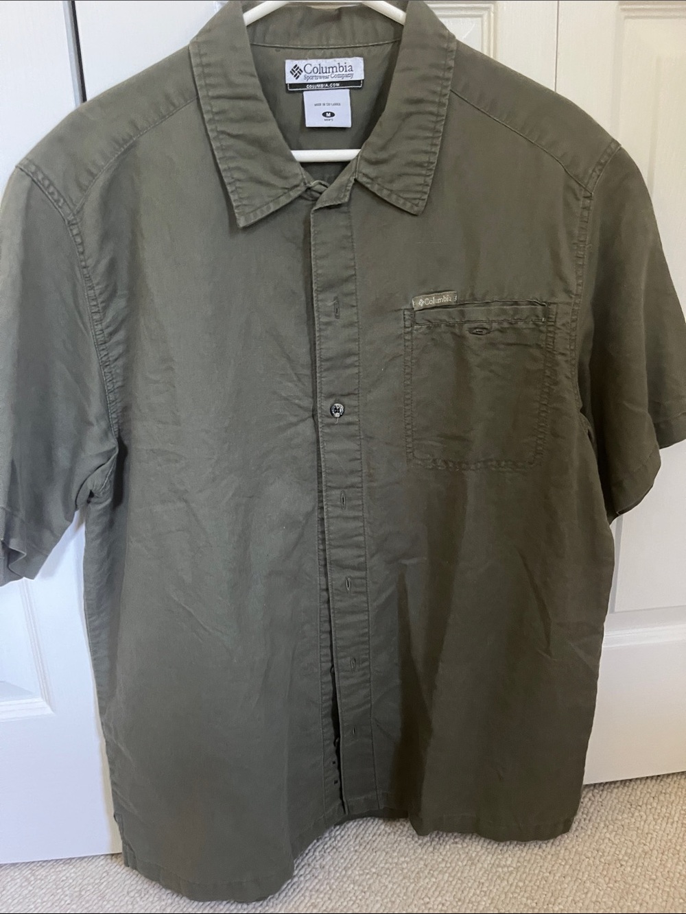 Columbia Olive Short-Sleeve Shirt